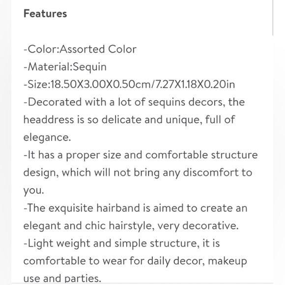 Women's Silver Sequin Elastic Headband NWT - Picture 3 of 8